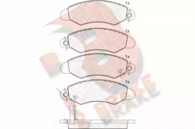 R BRAKE rb1293 -  Комплект тормозных колодок, дисковый тормоз